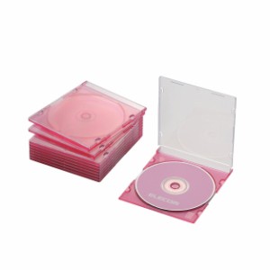 【送料込】 CD/DVDスリムプラケース/1枚収納/10パック/クリアピンク / エレコム株式会社