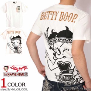 在庫限りセール SALE 50%off The BRAVE-MAN ベティブープ 半袖 Tシャツ(BBB-2118)ブレイブマン BETTY BOOP 刺繍 ご奉仕品の為返品交換不