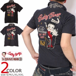 【店内全品p5倍!6/11am9:59迄】The BRAVE-MAN ベティブープ 半袖ポロシャツ(BBB-2321)ブレイブマン BETTY BOOP 刺繍