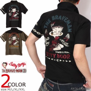 【店内全品p5倍!6/11am9:59迄】The BRAVE-MAN ベティブープ 半袖ポロシャツ(BBB-2323)ブレイブマン BETTY BOOP 刺繍