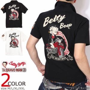 The BRAVE-MAN ベティブープ 半袖ポロシャツ(BBB-2422)【送料無料】ブレイブマン BETTY BOOP 刺繍 ワッペン ベア天竺