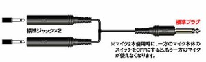 JVCケンウッド　変換オーディオコード 標準ジャック×2-標準プラグ 　0.25m CN-235A