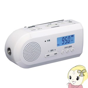 在庫処分　東芝 TOSHIBA LEDライト付き AM FM 手回し充電ラジオ ホワイト TY-JKR6-Ｗ