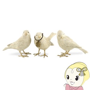 キシマ ガーデニング ガーデニング雑貨 オーナメント おしゃれ 置物 小鳥 バード ゴールド ホワイト ガーデン 3羽セット
