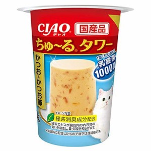 いなばペットフード CIAO ちゅ〜る タワー かつお＆かつお節 80g　ペット フード 猫 キャット おやつ ソフトゼリー 乳酸菌 緑茶消臭成分