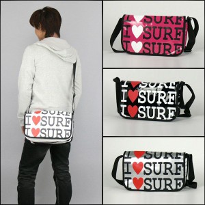 I LOVE SURF エナメルメッセンジャーバッグ