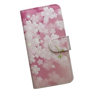 Xperia 5 V SO-53D/ SOG12 スマホケース 手帳型 プリントケース 桜 ピンク 花柄 和柄 花(031)