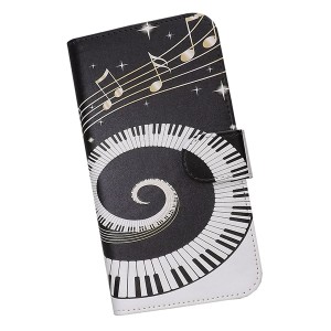 Galaxy A41 SC-41A/SCV48 スマホケース 手帳型 プリントケース ピアノ 音符 鍵盤 音楽(057)