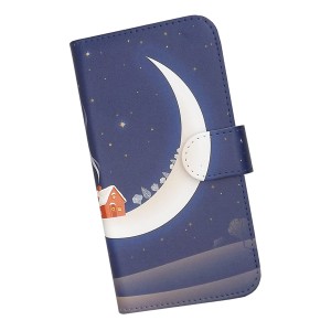 Redmi Note 10 JE XIG02 スマホケース 手帳型 プリントケース 月 家 星 風景(086)