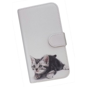 OPPO A54 5G OPG02 スマホケース 手帳型 プリントケース 猫 アメリカンショートヘア ねこ かわいい 子猫 動物(178)