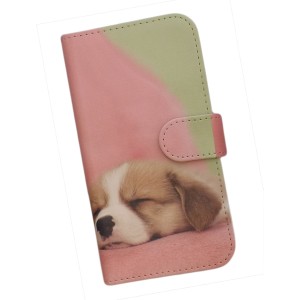 Galaxy S23 SC-51D/SCG19/SM-S911C スマホケース 手帳型 プリントケース 犬 ハート コーギー 昼寝 かわいい(217)