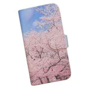 Xperia 5 V SO-53D/ SOG12 スマホケース 手帳型 プリントケース 花柄 桜 風景 空 春(225)