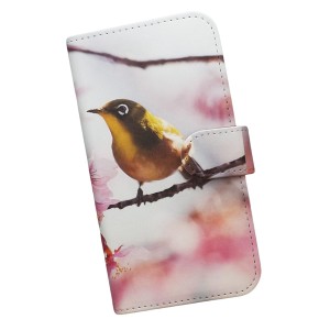 Redmi Note 10 JE XIG02 スマホケース 手帳型 プリントケース 桜 メジロ 花 鳥 風景(444)
