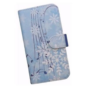Redmi Note 10 JE XIG02 スマホケース 手帳型 プリントケース 音符 雪 結晶 音楽(451)