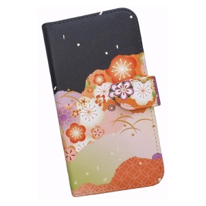 スマホケース スマートフォンケース 手帳型 ほほ全機種対応 プリントケース 和柄 花柄 梅 桜 菊(465)