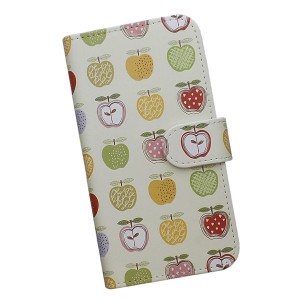 スマホケース スマートフォンケース 手帳型 au プリントケース リンゴ フルーツ アップル ハート パターン画(583)