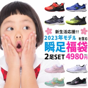 福袋 アキレス 瞬足 2足入って4980円 キッズスニーカー 運動靴 シュンソク 子供靴 男の子 女の子  