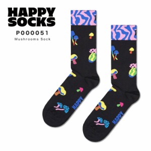 Happy Socks 23~29.5cm 靴下 ユニセックス メンズ レディース Mushrooms Sock キノコ きのこ 毒キノコ 映える 映え レジャー アウトドア 