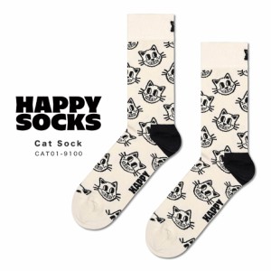 Happy Socks 靴下 23〜29.5cm レディース メンズ ユニセックス おしゃれ かわいい クルー丈 ミドル丈 ソックス くつ下 可愛い 綿 コット