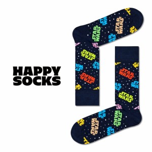 Happy Socks 23~29.5cm 靴下 ユニセックス Star Wars Sock ソックス くつした マルチ ネイビー カラフル ビビッド 男女兼用 メンズ 男性 