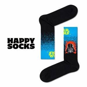 Happy Socks 23~29.5cm 靴下 ユニセックス メンズ レディース Star Wars Darth Vader Sock スター・ウォーズ マルチ ブラック ダースベイ