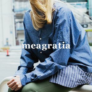 meagratia メアグラーティア シャツ メンズ レディース ロングシャツ ブランド カジュアルシャツ ドルマンスリーブ 長袖 ストライプ 韓国