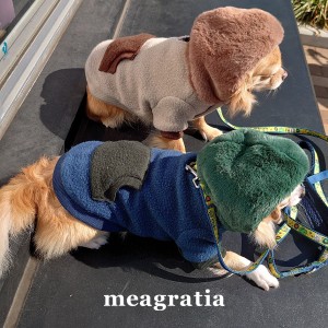 ドッグウェア パーカー フーディー ファー ボア おしゃれ ブランド meagratia メアグラーティア 犬服 散歩着 かわいい 可愛い 抜け毛対策