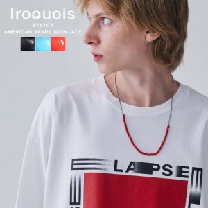 Iroquois  ビーズネックレス 70cm ロングネックレス ヴィンテージ アメリカンビーズ ユニセックス メンズ レディース シンプル カラフル 