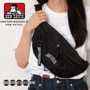 BEN DAVIS LOGO TAPE WAISTBAG CL BDW-9274CL ウエストバッグ ボディバッグ アウトドア フェス カバン バッグ 黒 ブラック グリーン パー