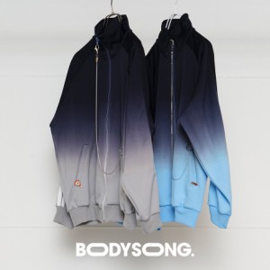 BODYSONG. トラックジャケット TRACKJACKETGradation レディース メンズ ユニセックス きれいめ おしゃれ ジャージ かわいい 無地 ブルー