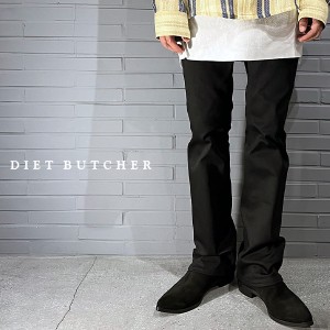 DIET BUTCHER パンツ ボトムス ストレート スラックス ロングパンツ ハイレンチキュラーバッジ ズボン シンプル カジュアル おしゃれ オ