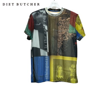 DIET BUTCHER トップス インナー パワーネットのカットソー 伸縮性 Tシャツ トップス 服 マルチ メンズ おしゃれ レンチキュラーバッジ 