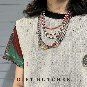 父の日 プレゼント ギフト DIET BUTCHER ネックレス ビーズ毒蛇 不気味 色鮮 ブラック レッド オレンジ モスグリーン オフホワイト 黒 白