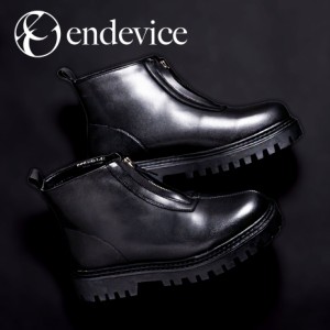 endevice 25~27cm メンズ センタージップブーツ 厚底ブーツ ショートブーツ 厚底シューズ スタイルアップ スタイリッシュ 上品 高級感 個