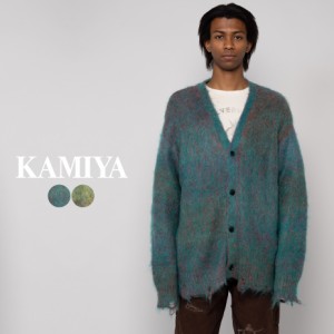 父の日 プレゼント ギフト KAMIYA カーディガン Kasuri Mohair Cardigan アウター 羽織 ジャケット カジュアル キレカジ セレカジ ストリ