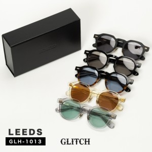 GLITCH LEEDS GLH-1013 サングラス カラーレンズ 度なしフレーム クラシック スタッズ クラウンパント レトロモダン 高級感 眼鏡 メガネ 