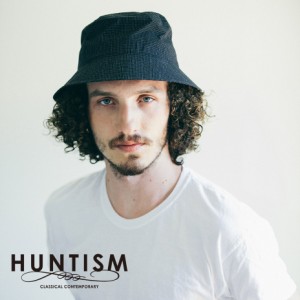 HUNTISM バケットハット ユニセックス レディース メンズ キャンプキャップ Graph Check Bucket Hat htm241009 調整機能付き グラフチェ