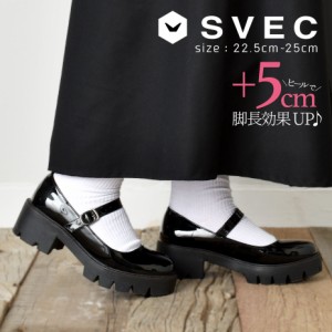 SVEC パンプス レディース 厚底 厚底パンプス チャンキーソール 厚底ソール ストラップ ストラップパンプス 太めヒール 通勤 通学 学生 