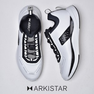 ARKISTAR アーキスター スニーカー メンズ ブランド 黒 白 ブラック ホワイト レザー 本革 革靴 皮靴 カジュアルシューズ レースアップ 