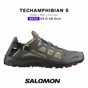 SALOMON 25〜28.0cm スニーカー メンズ 濡れてもすぐに乾く 速乾性 通気性 砂除け メッシュ グリップ テックアンフィビアン スニーカーサ