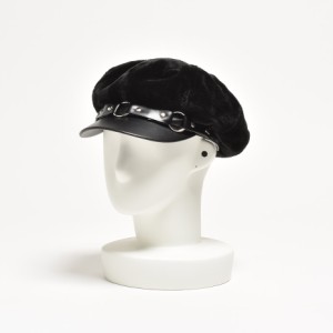 MADMAD キャスケット キャスケット帽 レディース メンズ ユニセックス 帽子 かわいい 可愛い おしゃれ 黒 リング ハーネスリング ベルト 