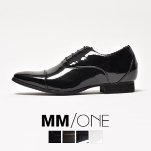 MM/ONE シークレットシューズ メンズ ビジネスシューズ 黒 レースアップ 紐 ロングノーズ靴 エムエムワン MPT123-1-H 韓国 ファッション 