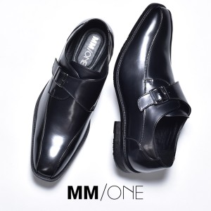MM/ONE ビジネスシューズ メンズ 革靴 皮靴 おしゃれ ブランド 短靴 短ぐつ ドレスシューズ シングルモンク カジュアル フォーマル 紳士