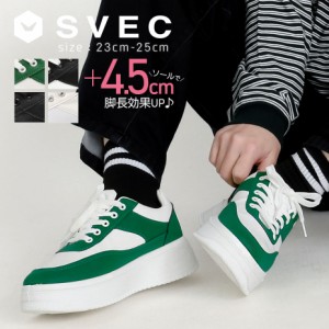 SVEC 厚底ローカットスニーカー 90年代風 厚底 足長 スタイルアップ 脚長効果 韓国 韓流 カジュアル ストリート アメカジ ブラック グリ