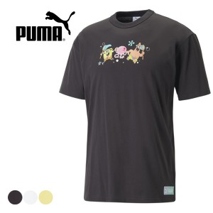 PUMA xスポンジ・ボブコレクション プーマ Tシャツ レディース メンズ 半袖 おしゃれ 可愛い かわいい ブランド プーマブラック アニメ 