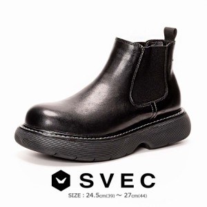 SVEC サイドゴアブーツ ブーツ 厚底ブーツ ショートブーツ ビジネスブーツ 高級感 脚長効果 スタイルアップ 韓国 韓流 かっこいい 通学 
