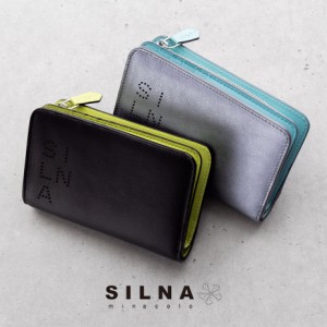 SILNA_minacolo 財布 レディース 二つ折 二つ折り 本革 コンパクト 小さい かわいい 二つ折り財布 カード入れ 多い カード たくさん おし