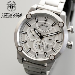 Trois Clefs 腕時計 メンズ 防水 ブランド トワクレ おしゃれ かっこいい 時計 自動巻き アナログ 文字盤 カレンダー 革ベルト ビジネス 