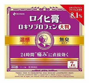 【第2類医薬品】８個　送料無料　ロイヒ膏 ロキソプロフェン　大判　7枚入　