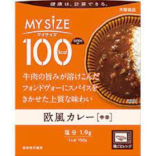 【送料無料】ポスト便　１個　大塚食品　マイサイズ　100kcal　　欧風カレー（中辛）150ｇ